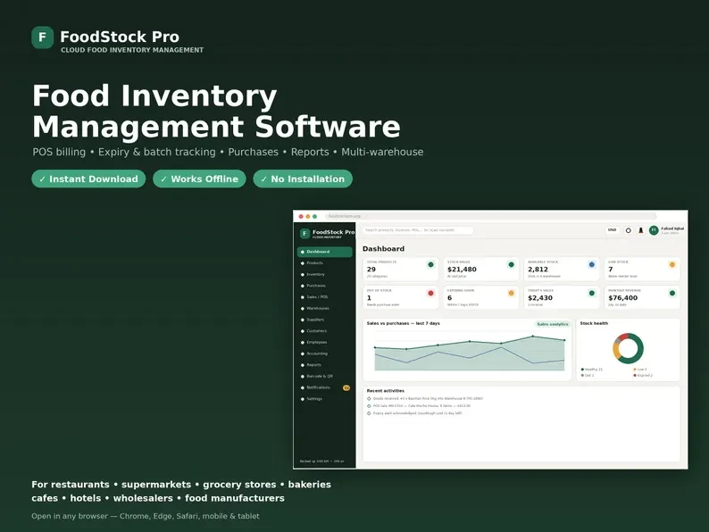 FoodStock Pro - Food Inventory Management Software